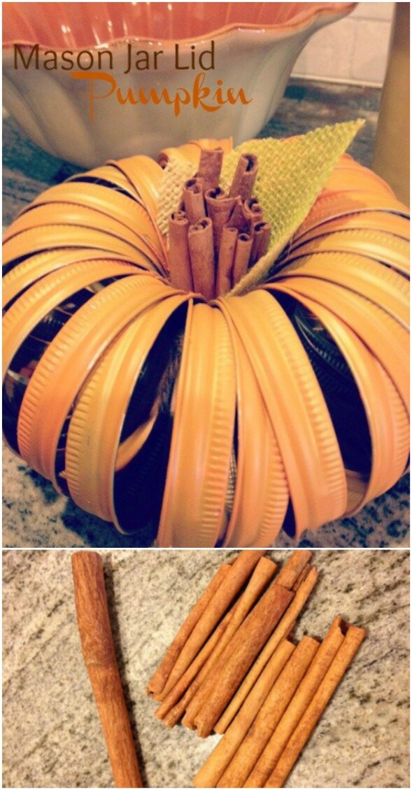 Mason Jar Lid Pumpkins