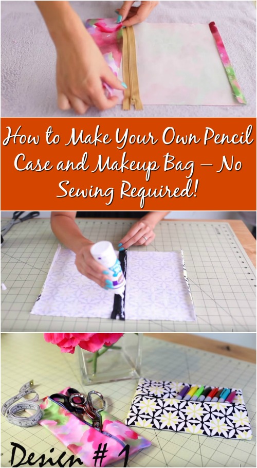 How to Make Your Own Pencil Case and Makeup Bag – No Sewing Required!